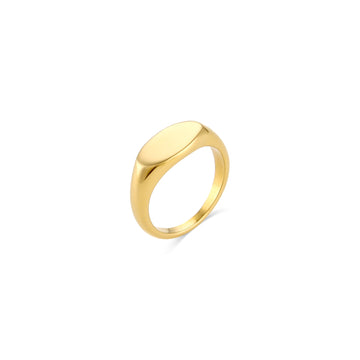 Waterproof 18k gold ring on stainless steel base